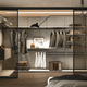dressing modulable / contemporain / en verre fumé / en métal brossé