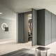 dressing modulable / contemporain / en mélaminé / avec porte battante