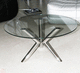 table basse contemporaine / en verre / en acier inoxydable / ronde