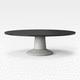 table contemporaine / en stratifié / avec piètement en béton / ovale