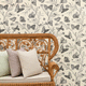 papier peint contemporain / en textile non-tissé / à motif floral / à motif animalier