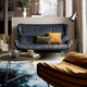 canapé contemporain / d'extérieur / en tissu / en cuir