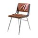 chaise de style industriel / en cuir / avec piètement en aluminium / tapissée