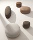 pouf contemporain / en tissu / rond / ovale