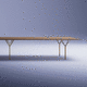 table contemporaine / en acier / en MDF / avec piètement en métal