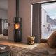 poêle à bois / 5 kW - 10 kW / mural / contemporain