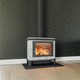 poêle à bois / 4 kW / sur pieds / contemporain