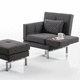 fauteuil contemporain / en tissu / avec repose-pieds / avec repose-tête