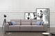 canapé contemporain / en tissu / beige / 3 places