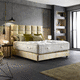 matelas double / à ressorts / blanc / en coton
