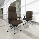 fauteuil de direction contemporain / en cuir / en tissu / en aluminium poli