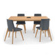 table contemporaine / en bois massif / avec piètement en bois massif / rectangulaire
