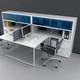 bureau pour open space / contemporain / en mélaminé / avec rangement