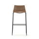 tabouret de bar contemporain / en hêtre / en noyer / avec piètement en métal chromé