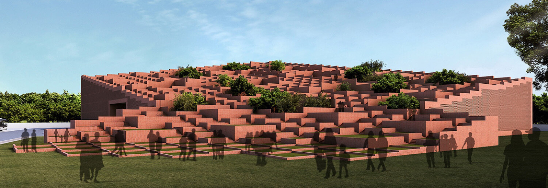 Le cabinet d'architectes Sanjay Puri donne à une université indienne la forme d'un paysage échelonné de terrasses vertes