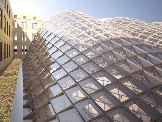 le vaste espace au centre du bâtiment historique sera reconstitué à son état ciel-allumé original