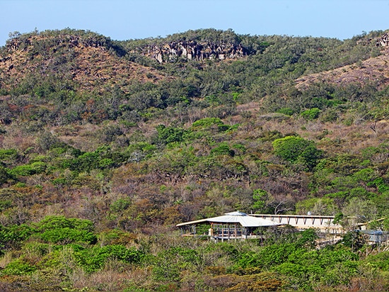 restaurant et réception comme vu des zones orientales de la réservation de 600 acres