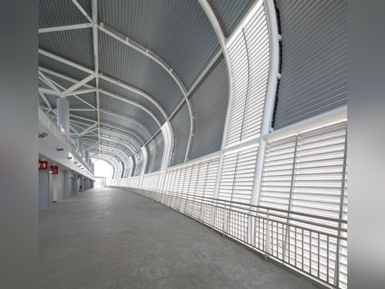 Le centre d'Aquatics loge trois piscines pour la concurrence, la formation et la plongée. Courtoisie d'image des architectes de DP