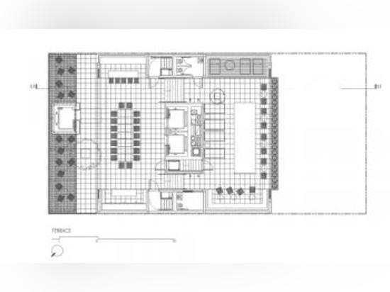 Plan de terrasse (© de schéma : DIX Arquitectos)