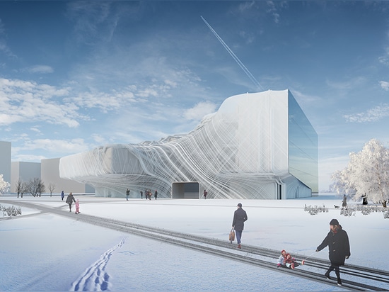 le studio solide suggère le centre de la science de nanonano comme réseau sculptural