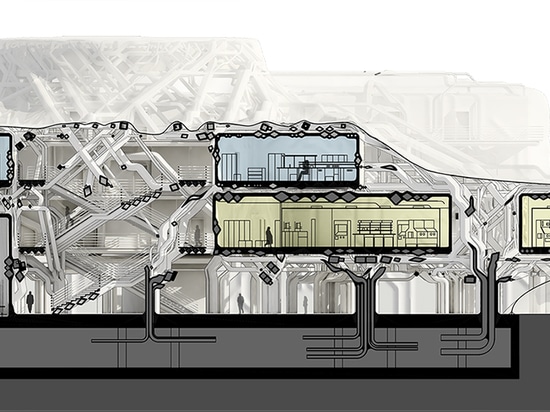 le studio solide suggère le centre de la science de nanonano comme réseau sculptural