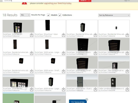 EuroCave est présent sur Sketchup !