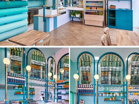 Masquespacio ont conçu le restaurant lumineux et coloré de Piada Lyon