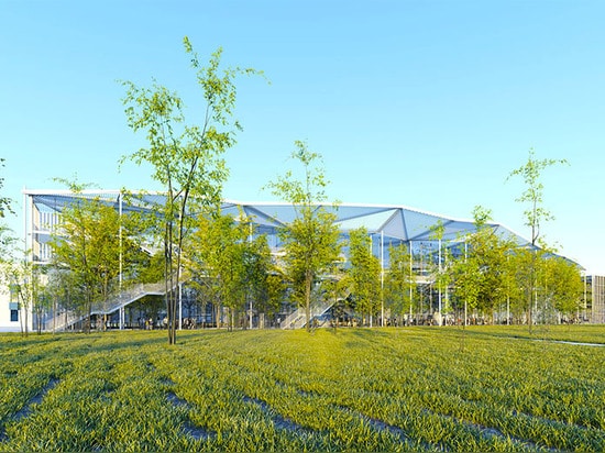 Jardin-comme Ecole Polytechnique le centre d'étude est baigné dans la lumière molle