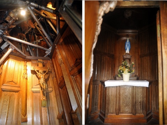 L'arbre le plus ancien de la France, vivant depuis Louis IX, cache des chapelles de cabane dans un arbre dans son tronc