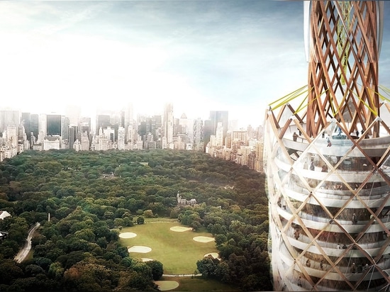 DFA propose la tour d'observation la plus grande de bois de construction pour nettoyer le réservoir de Central Park