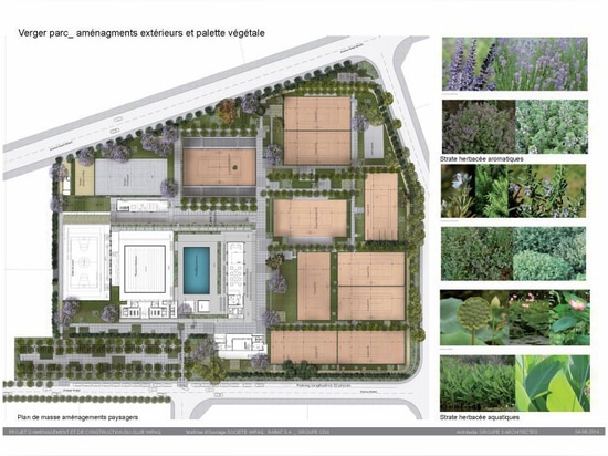 la verdure luxuriante dans le club de sports de wifaq reflète le passé agricole de Rabat, par les architectes groupe3