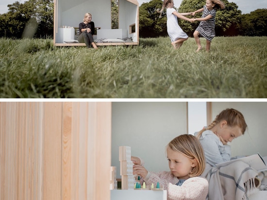 Cette maison de jeu extérieure pour les enfants a été inspirée par le design scandinave moderne des cabines