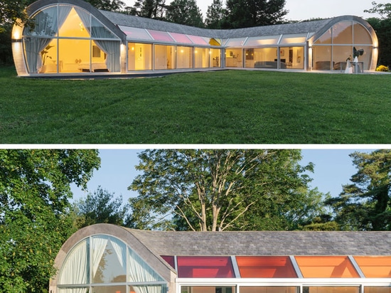 Lanterneaux colorés et un design curviligne sont les caractéristiques de la Maison Cocoon