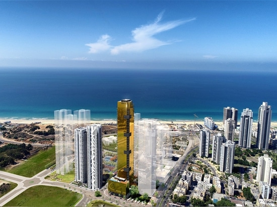 Le gratte-ciel doré "Lighthouse Tower" à Tel Aviv a choisi ALUMIL