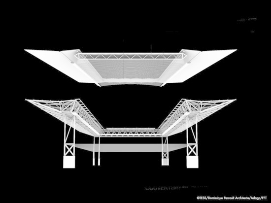 Dominique Perrault conçoit un toit rétractable sur le court de tennis Suzanne Lenglen à Paris