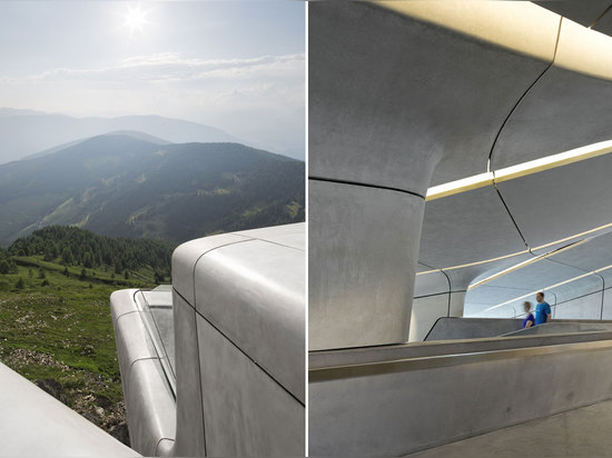 Architectes de Zaha Hadid, musée Corones, Tyrol du sud, Italie de montagne de Messner. © Werner Huthmacher de photo