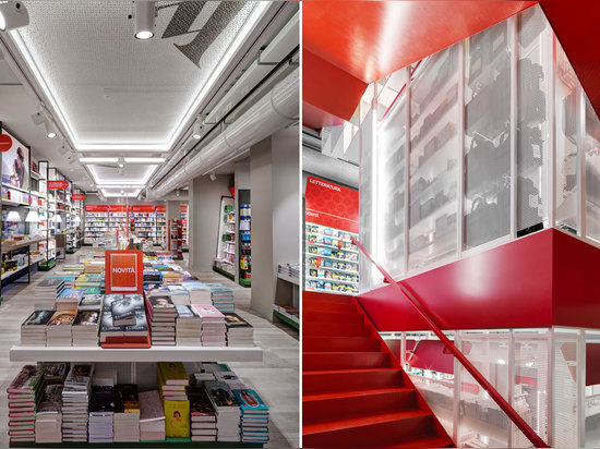 Architectes de Migliore + de Servetto, magasin de concept de Mondadori, Milan, Italie