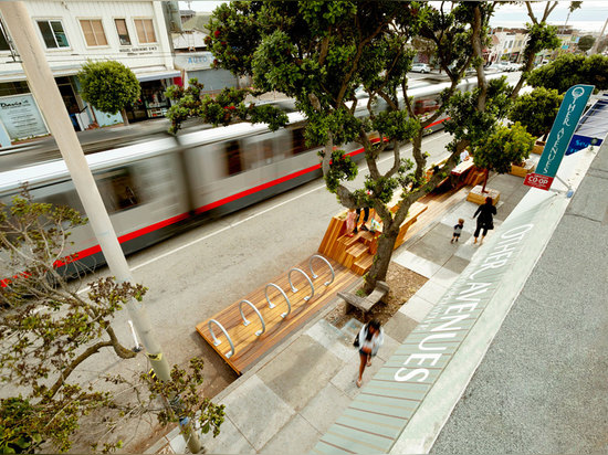 Architectes d'interstice, coucher du soleil Parklet, San Francisco