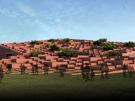 Le cabinet d'architectes Sanjay Puri donne à une université indienne la forme d'un paysage échelonné de terrasses vertes