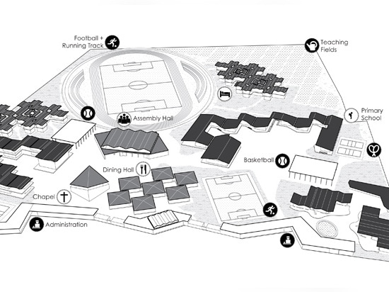 le plan d'emplacement de campus de legs