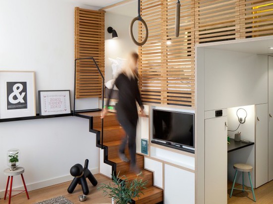 4 petits appartements de studio impressionnants avec les lits tracés