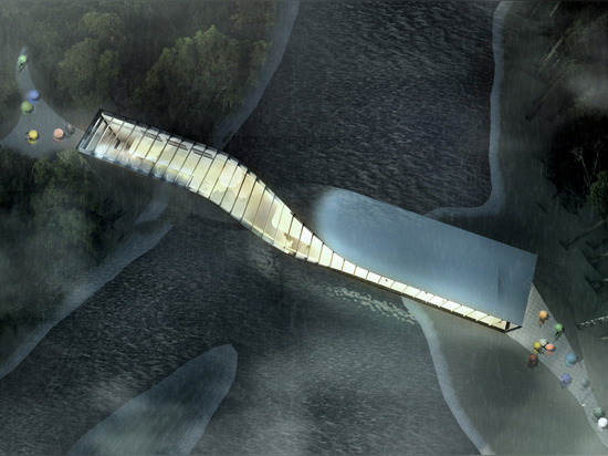 Musée d'Art tordu par GRAND à construire à travers un fleuve norvégien