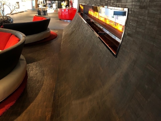 Cheminée Safretti de 6 mètres au Miele Experience Center