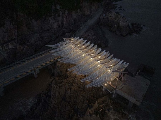 Un pavillon cinétique en bord de mer redonne vie à une île chinoise