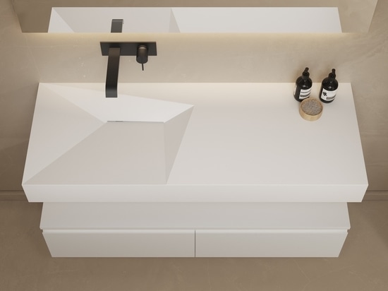 Linaria Cuvette simple à fixation murale en solid surface