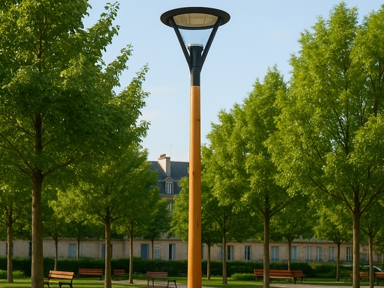 Mât en bois rond pour éclairage public