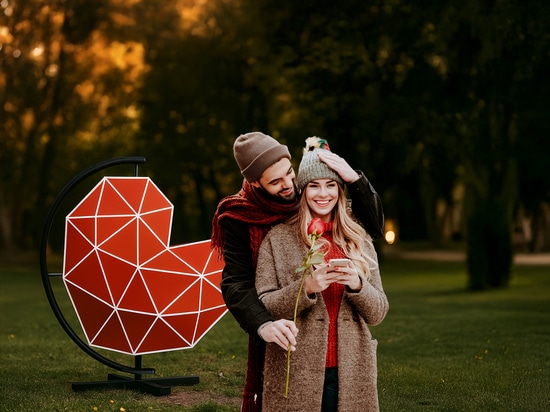 Décorations de la Saint-Valentin dans les espaces publics