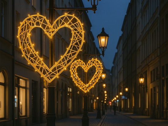 Décorations de la Saint-Valentin dans les espaces publics