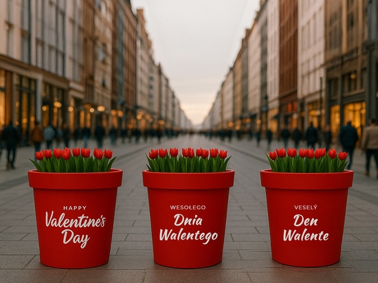 Décorations de la Saint-Valentin dans les espaces publics