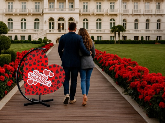 Décorations de la Saint-Valentin dans les espaces publics